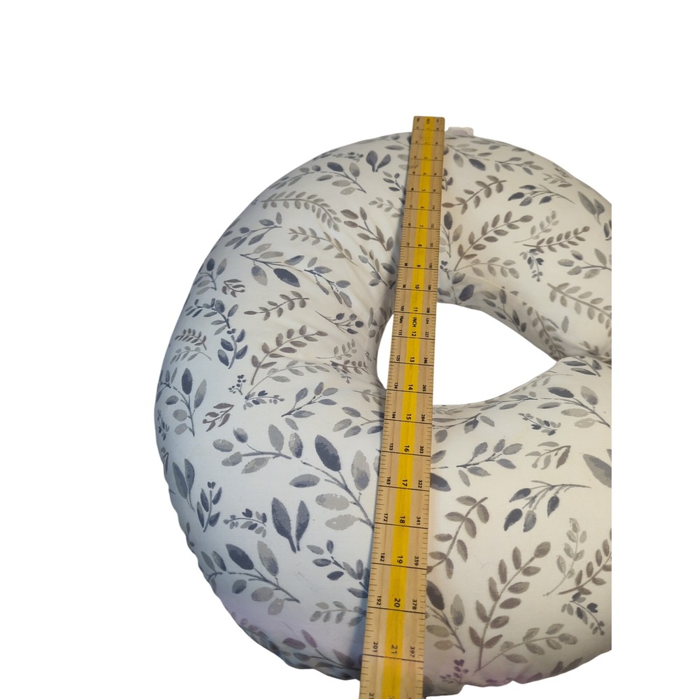 Boppy Original Nursing Pillow and Positioner Grey Botanical Leaf Slipcover - Picture 6 of 7